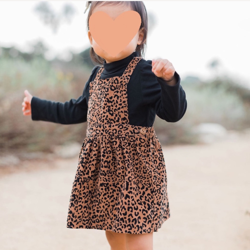 BABY GAP Corduroy Leopard Print Jumper Dress 18-24 months